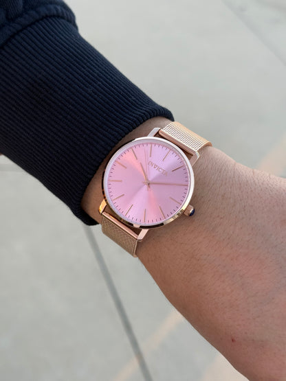 Invicta oro rosado malla