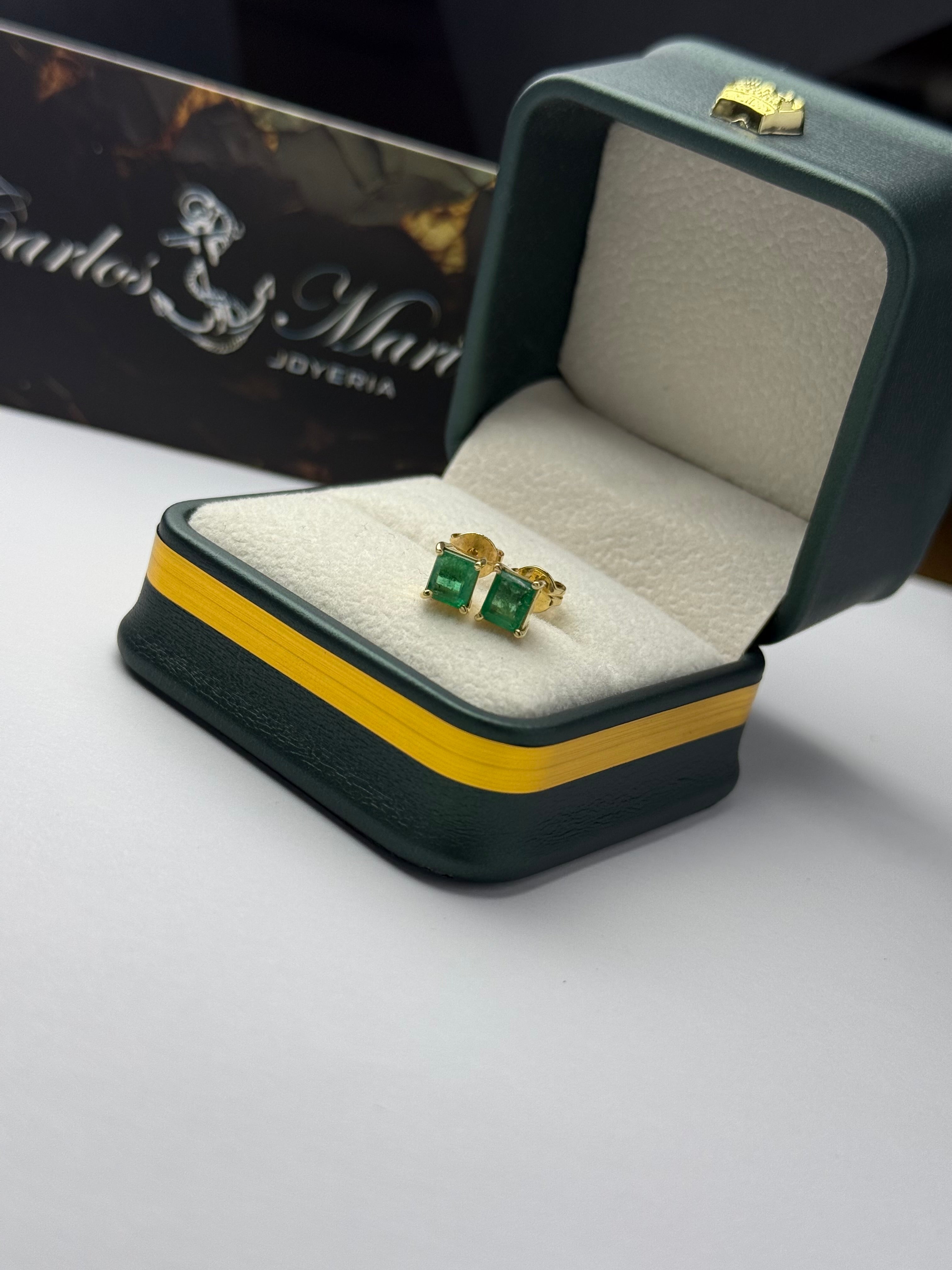 Aretes de oro 18k emerald