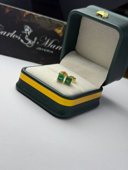 Aretes de oro 18k emerald