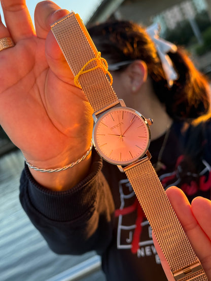 Invicta oro rosado malla