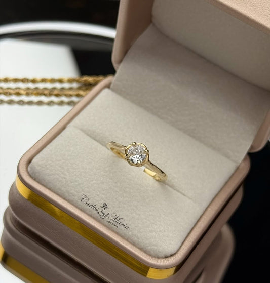 Anillo solitario oro 18k