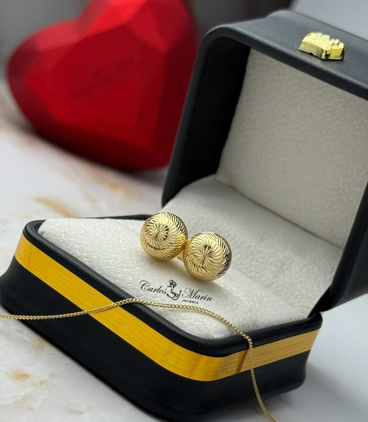 Aretes balín #10 en oro 18k