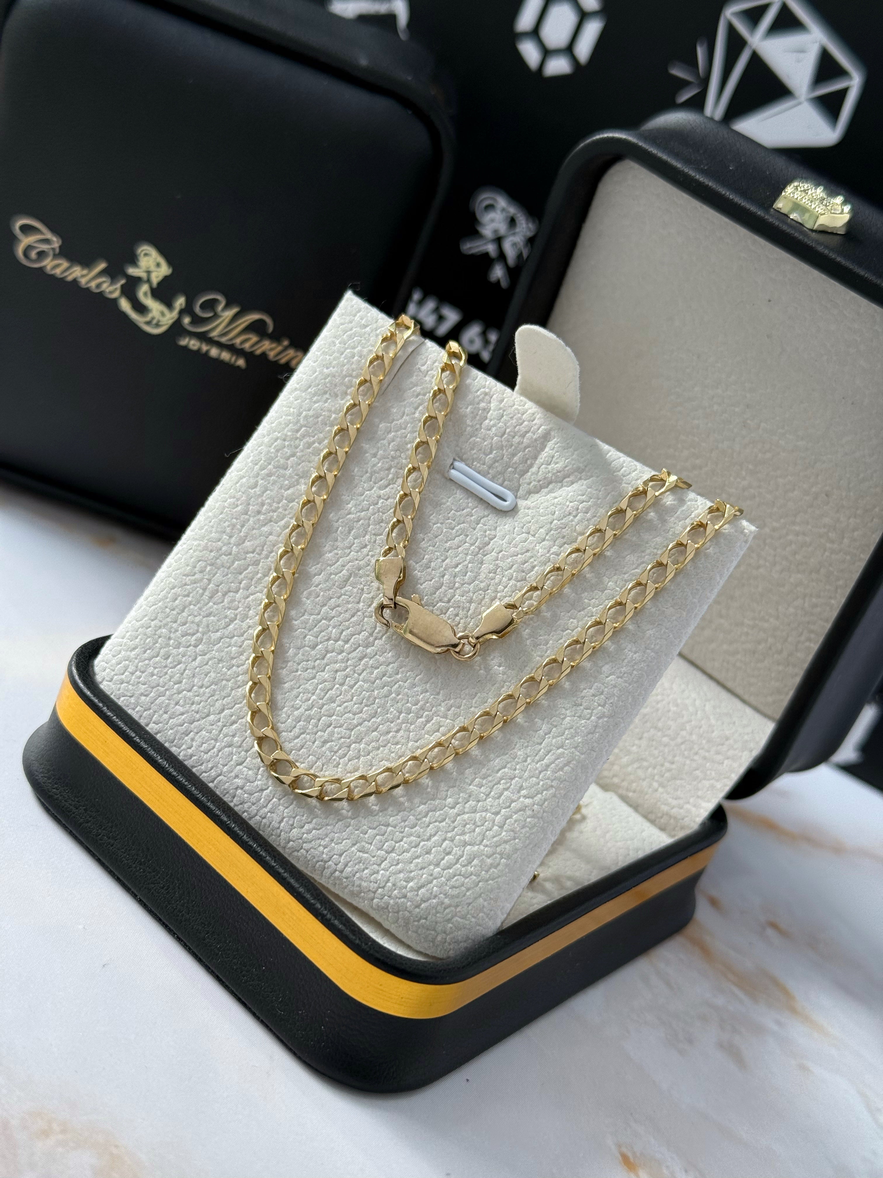 Cadena Cubana Martillada oro 18k