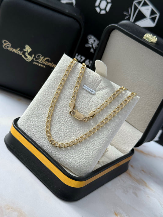 Cadena Cubana Martillada oro 18k